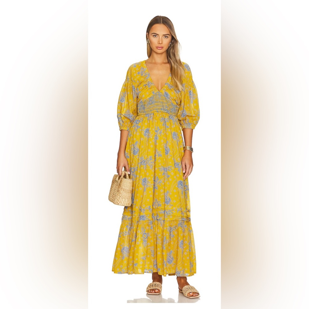 Free People - Golden Hour Maxi Dress in Eqyptian Palm Combo
